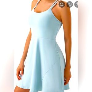 NWOT. 2 Athletic dresses ( baby blue & black ) with built in bra . 2 for $ 50.00